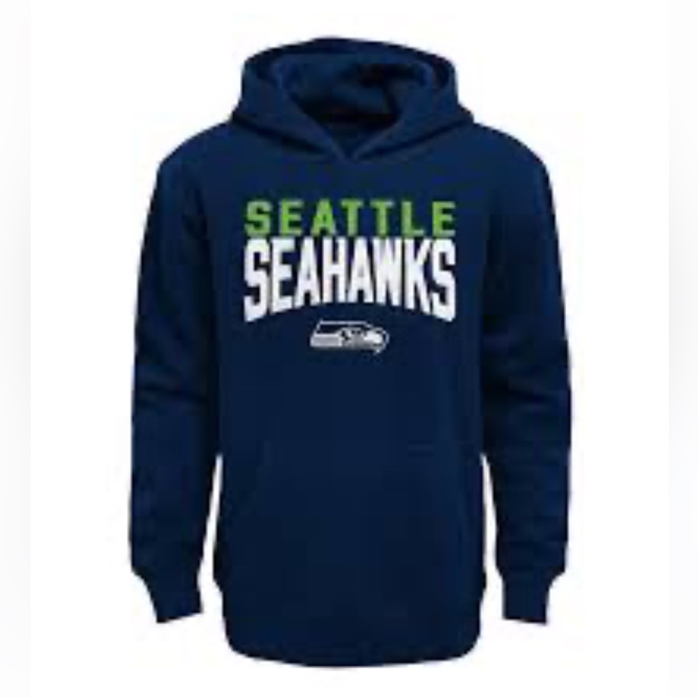 Seattle Seahawks 47 Brand Navy Graphic Hoodie-Large